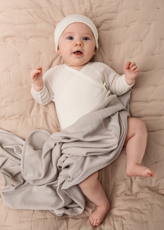 Alida, Uld Rib Baby tæppe - Pepple