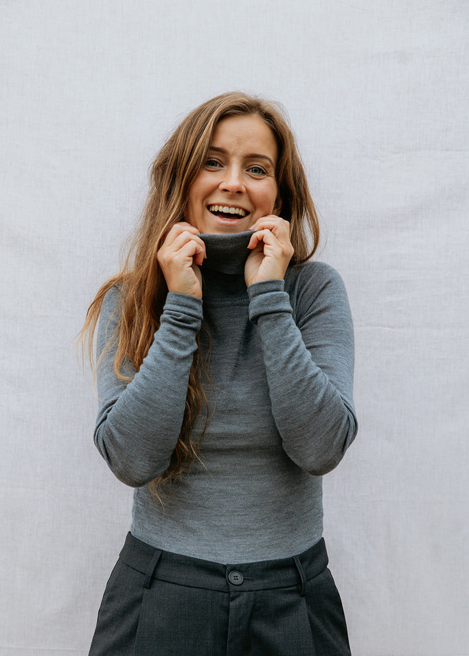 Trisha W, Bluse - Mid Grey Melange